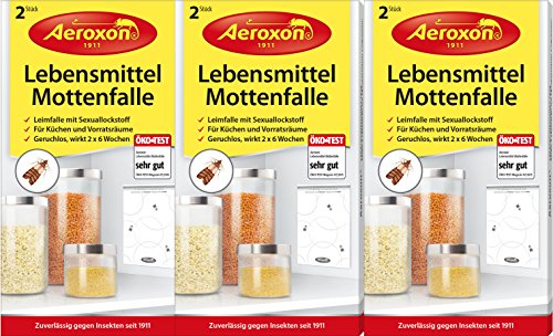 AEROXON Lebensmittelmottenfalle - Dreierpack = 6 Stück