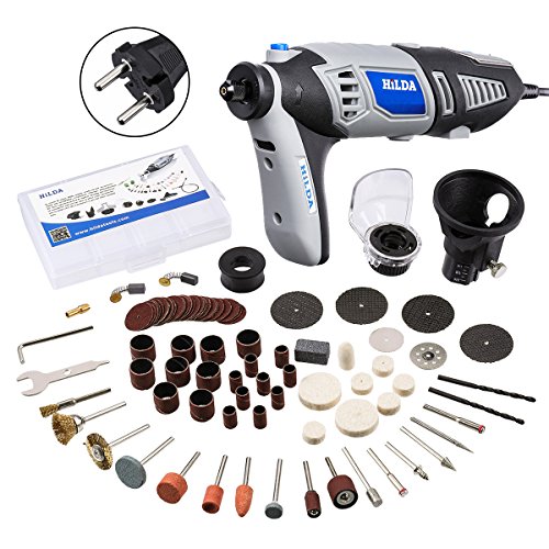 Multifunktionswerkzeug DRILLPRO Rotary Tool mit 92 Zubehör 190W 220V-240V Spannzange Durchmesser (8000-35000 RPM) 97-teiliges Werkzeug Set