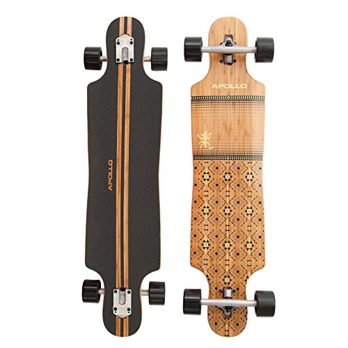 Apollo Longboard Special Edition Komplettboard inkl. T-Tool, mit High Speed ABEC Kugellagern, Drop-Through Freeride Skaten Cruiser Boards