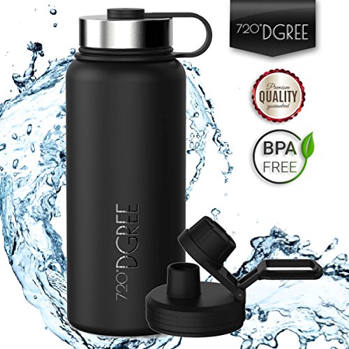 Edelstahl Trinkflasche 'noLimit' von 720°DGREE - 950ml / 1l | Neuartige Thermosflasche +Gratis Sportdeckel | Auslaufsichere Isolierflasche | Perfekte Outdoor Sportflasche für Kinder | Premium Vakuum-Isolierte Thermoskanne - BPA Frei | Ideale Sport Flasche für Fitness, Yoga, Trekking | Isolierkanne, Thermotrinkflasche