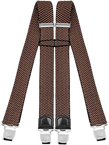 Decalen Hosenträger für Herren mit 4 Starken Clips X Form Lang Eine Größe Passt Alle Verschiedenen Farben (Hellgrau)