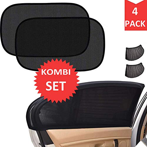 TBoonor Sonnenschutz Auto Baby 4er Set Autofenster Sonnenblende mit UV Schutz Sonnenschutz Auto Kinder Exzellente Abdeckung & Schutz gegen Sonneneinstrahlung für Kinder Passen Meisten Autos und SUVs