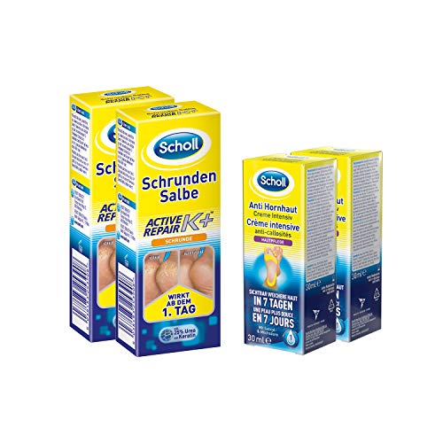 Fußpflege 2er Repair-Set gegen Hornhaut und Schrunden mit Schrundensalbe Active Repair + Anti-Hornhaut Creme Intensive von Scholl