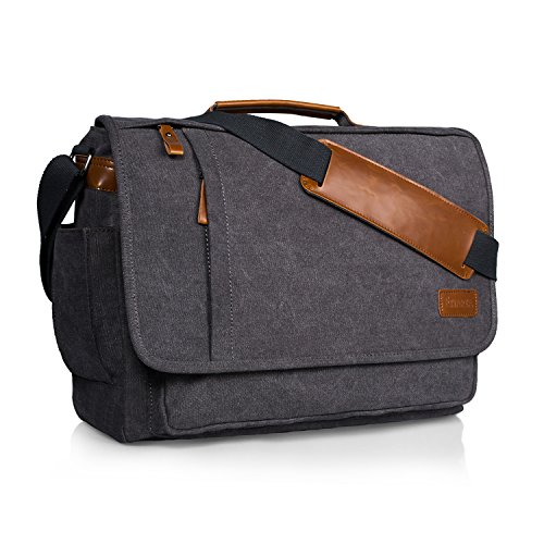 Estarer Umhängetasche / Laptoptasche 15.6 Zoll für Arbeit Uni aus Canvas Grau