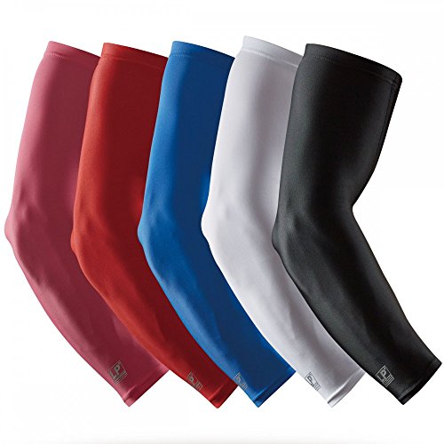 LP Support SL51 Performance Armstulpen, Arm-Sleeve, Ellenbogen-Schoner, Unterarm-Bandage, Power-Shooter, Sportstulpe, Unterarmstulpe, Kompressions-Armlinge, Elbow Sleeve, Ellenbogen-Schützer, Größe:L, Farbe:1 x weiß