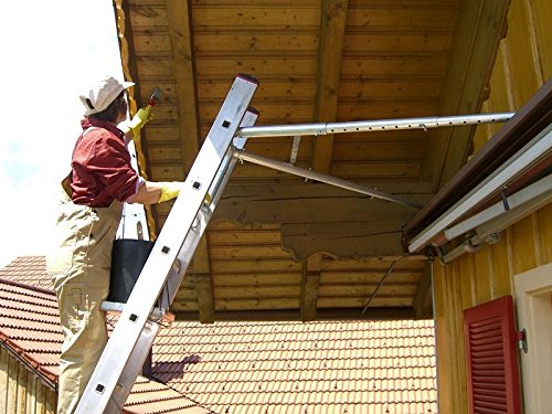 ff / fischer fachhandel Teleskop Wandabstandshalter für Leitern, Wandabstand 0,6m - 1,20m einstellbar. Passend für alle Anlegeleitern. Ohne Werkzeug montierbar.