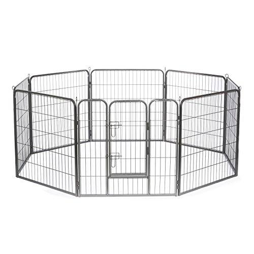 dibea FG00542, Welpenauslauf Laufstall Freilaufgehege für Hunde und Kleintiere, 8 - Elemente, höhe 100 cm