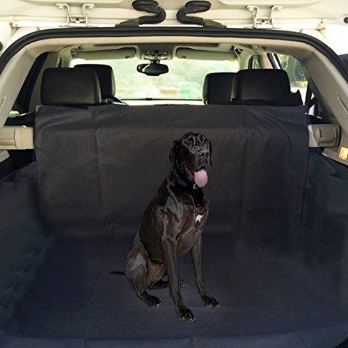 Ploopy hundematte auto kofferraum, Kofferraumschutzdecke mit Stoßstangenschutz, Wasserfestes, Hochwertiges Material Schützt Ihre Auto-Kofferraum vor Schmutz und Tierhaaren, 155*104*33cm Schwarz