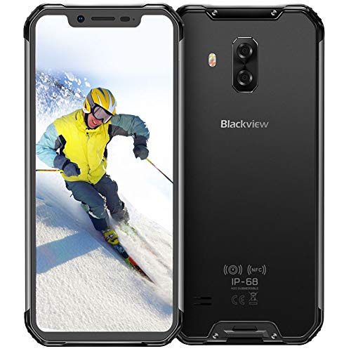 Blackview BV9600 Outdoor Smartphone ohne Vertrag 6,2 Zoll AMOLED Display, Helio P70 Android 9.0 Handy IP68 Wasserdicht, 16MP+8MP Kamera 4GB RAM+64GB interner Speicher, 5580mAh Akku 4G Globale Version