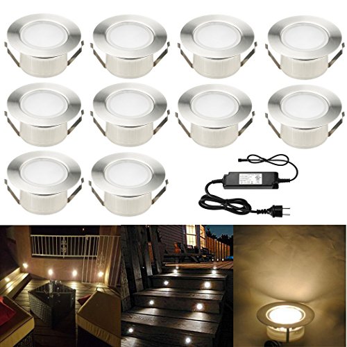 FVTLED 10er große Größe Ø61mm Einbaustrahler LED DC12V Boden Licht IP67 Wasserdicht Einbauleuchten Außen Terrasse Garten Led Lampe
