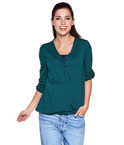 Be! Mama Umstandsshirt, Stillshirt mit Gummibund unten, Modell: FLORA, grün, SM