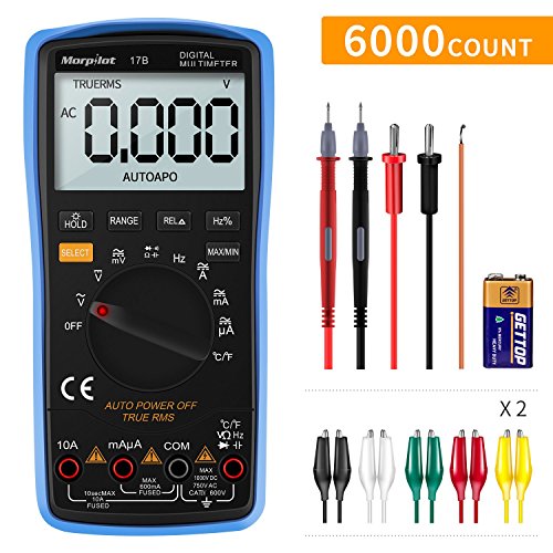 Digital Multimeter, mit Auto-Range Morpilot 6000Counts Advanced Strommessgerät Voltmeter Ohmmeter Amperemeter, Temperatur, Außenleiter-Identifizierung, True RMS, Akustischer Durchgangsprüfung etc, für professionelle Anwender, Heimwerker und Bastler