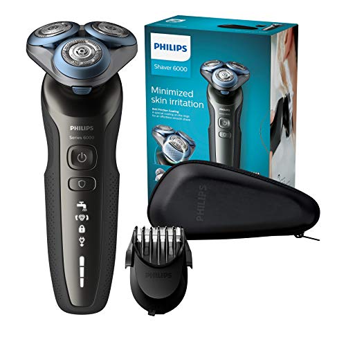 Philips S6640/44 Elektrischer Nass- und Trockenrasierer Series 6000 mit MultiPrecision-Schersystem, SmartClick-Bartstyler