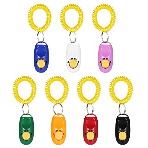 Anself 7 Stück Clicker Klicker Clickertraining für Hunde Katzen Haustier Ink. Armband
