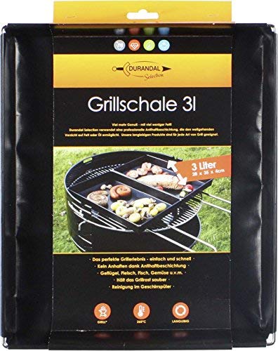 Grillschale 28x35x4cm | Wiederverwendbare Auflaufform für Elektrogrill, Camping Grill & Holzkohlegrills mit Antihaftbeschichtung | Grill Zubehör