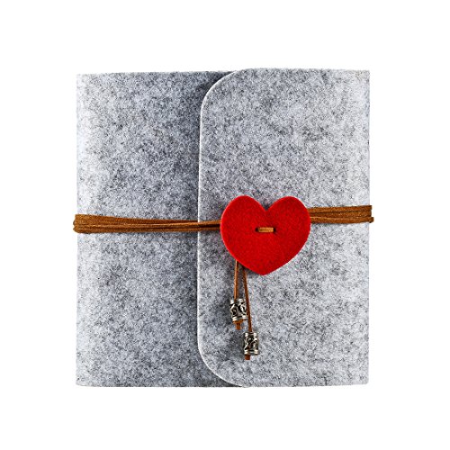 Foonii Foto Album, DIY Familienfoto Album Jahrestag Skizzenbuch, Hochzeit Album-60Pages, aus Filz (Grau)