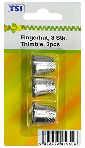 TSI Fingerhut, Metall, Silber 1.7 x 1.8 x 1.8 cm, 3-Einheiten