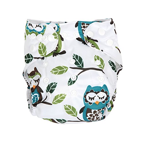 Letech Baby Stoffwindel Windelhose Babywindel Größe Verstellbar (Eule)