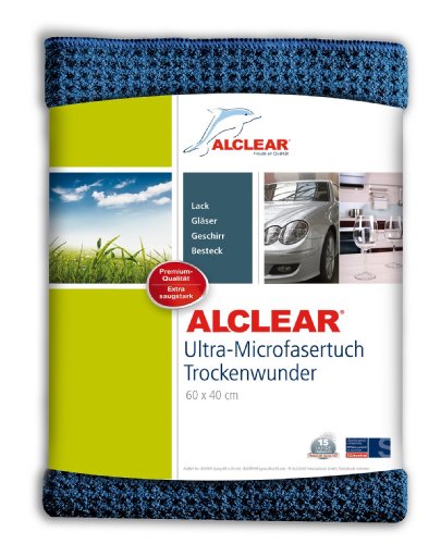 ALCLEAR Microfasertuch Trockenwunder - perfekt für Auto und Motorrad - 60x40 cm dunkelblau