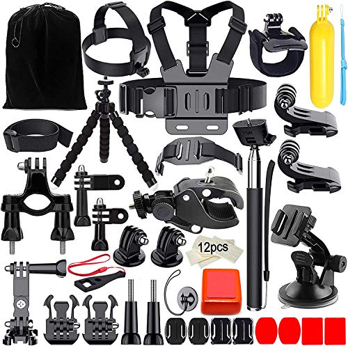 Appolab Action-Kamera Zubehör, 45-in-1 Action Kamera Bundle Set Kompatibel mit GoPro Hero 7 6 5 4 3+ 3 2 1, Hero Session 5 Black AKASO VicTsing APEMAN WiMiUS Rollei