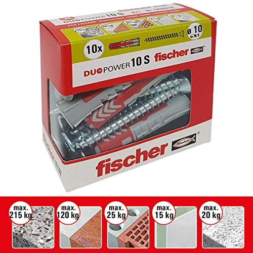 Fischer - Dübel Duopower mit Schraube, grau, 544018
