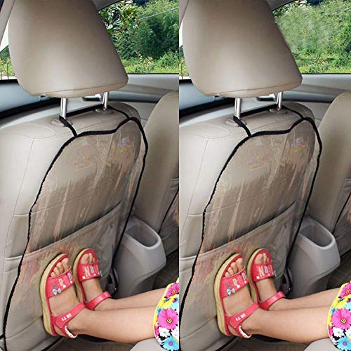 Autositz Rückenschutz, Schutz Autositz Rückenlehne Kinder, Rückenlehnenschutz Auto Kinder, Kick-Matten-Schutz für den Autositz, Transparent Abnehmbare Hängen Auflage Car Seat Cover Kick Matte für Kids