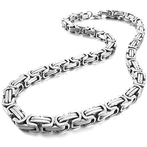 sungpunet Herren 8 mm Breit Edelstahl Halskette Königskette Link Biker