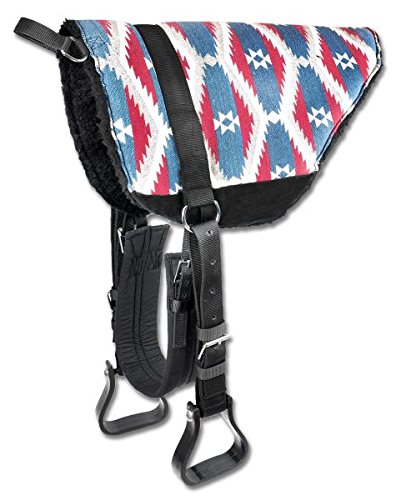 WALDHAUSEN Bare-Back-Pad, blau/rot, Shetty, blau/rot, SH