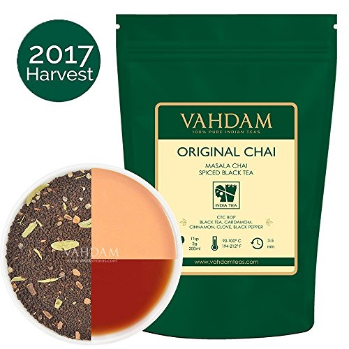 Indiens Original Masala Chai Tee (225) Tassen), Köstliche Mischung aus Schwarzem Assam CTC Tee mit frischen indischen Gewürzen, Direkt aus Indien, 454g