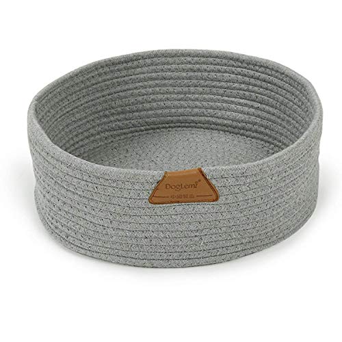 Haustier Katzenbett Haustierbett Katzenbettchen Katzenkörbchen Katzennest Katzenkorb Grau Rund 40cm Klein Waschbar Baumwolle Warm Winter Hundebett Tierbett Katze Bett Cat Bed Lustig Modern Kratzbrett