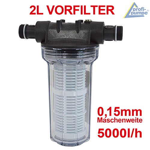 Filter VORFILTER Pumpenfilter 2L für HAUSWASSERWERK HAUSWASSERAUTOMAT KREISELPUMPE JETPUMPE BRUNNENPUMPE PUMPE TAUCHPUMPE FEINFILTERUNG bei WASCHMASCHINEN, SCHALTGERÄTEN, KREISELPUMPEN
