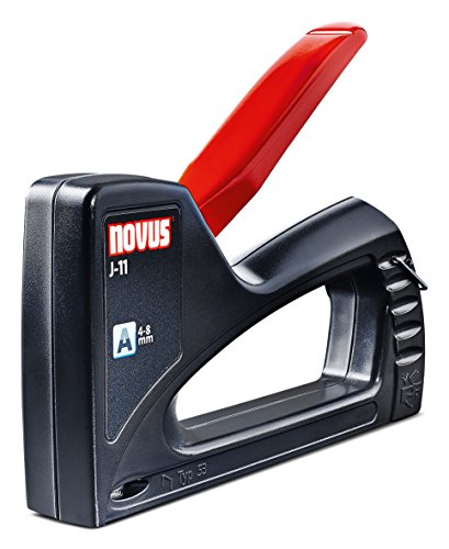 Novus Handtacker J-11, Tacker aus ABS-Kunststoffgehäuse, Unterlademechanik, Griffverriegelung, Klammersichtfenster