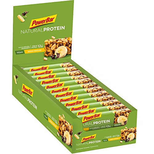 PowerBar Natural Protein Riegel aus Sojacrisps, Erbsenprotein, Erdnüssen und Sojabohnen – Eiweiß-Riegel, Fitness-Riegel, Müsli-Riegel – Vegan – Banana Chocolate (24 x 40g)