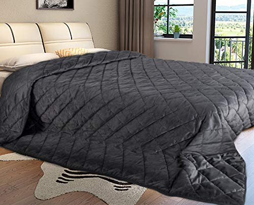 WOLTU BWP5013gr, Tagesdecke Bettüberwurf Microfaser Flauschige Kuscheldecke mit Cashmere Feeling, Steppdecke Kariert Wohndecke Doppelbett unterfüttert und gesteppt, 170x210cm, Dunkelgrau