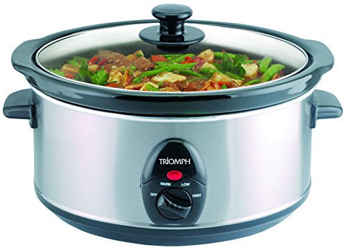 Triomph ETF1414 Schongarer, elektrisch, mit Deckel, Edelstahl/Hartglas, 3,5 l
