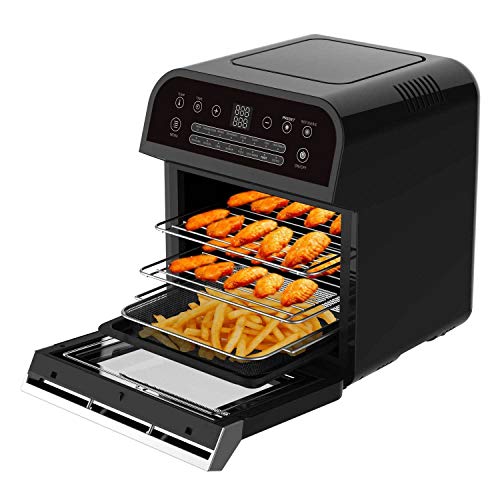 Cusinier Deluxe 12 Liter Air-Fryer Heissluft-Friteuse 1600W Fritöse Frittöse Heißluftfritteuse
