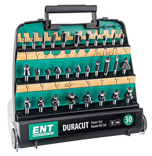 ENT 30-tlg. HM DURACUT Fräser Set in hochweriger Kunststoffkassette - Schaft 8 mm
