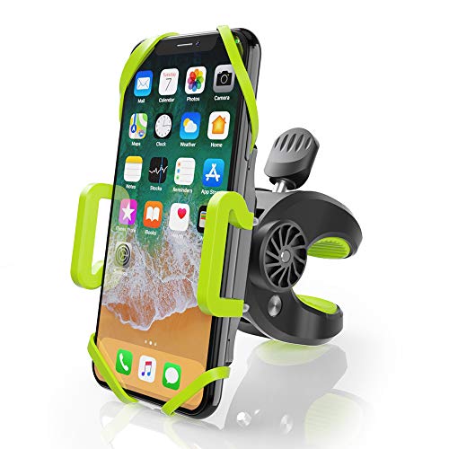 ZeaLife Fahrrad Handyhalterung, Universal Motorrad Handy Halterung 360° Drehbarer Fahrrad Handyhalter Handyhalterung für iPhone X/8/7/6, Samsung Galaxy S8 und 4-6.5 Zoll Smartphone, Grün/Schwarz
