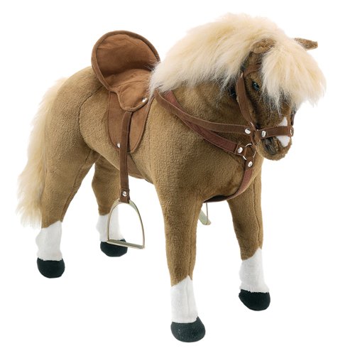 Happy People 58983 - Haflinger mit Sound stehend mit Sattel und Zaumzeug