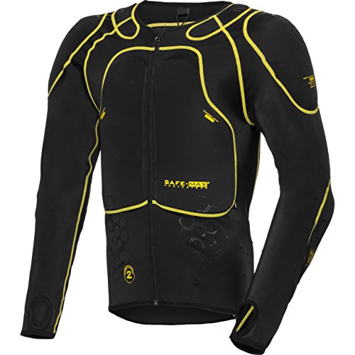 Safe Max Motorrad Protektorenhemd Unterziehjacke mit Protektoren 1.0, Level 2, extrem funktional, Schulter-, Ellbogen- und Rückenprotektor, luftig, atmungsaktiv, Schwarz, XXL / 2XL