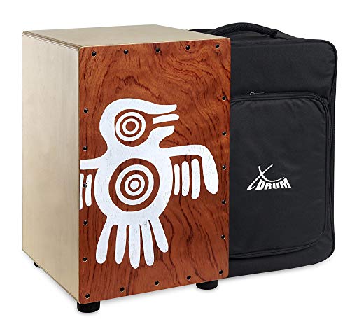 XDrum Cajon Peruana Hard Wood (3 mm Schlagplatte, 9 mm Birkenkorpus, 48 cm hoch, inkl. Rucksack-Tasche)