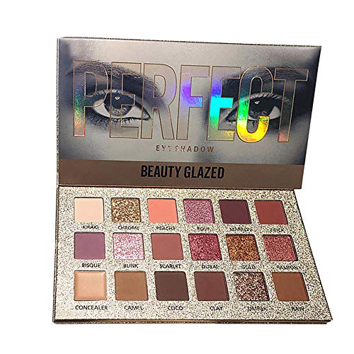 Schimmer Matt Lidschatten Palette, 12shage 18 Farben Glitzer Matt Mineral Pigment Lidschatten Palette