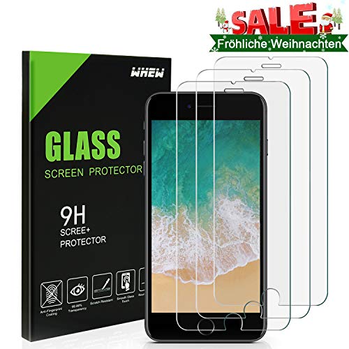 Whew Panzerglas Schutzfolie Kompatibel iPhone 6/6S, [3 Stück] 9H Härte Panzerglasfolie,HD Ultra Transparent Schirm Displayschutzfolie,Anti Öl,Kratzen und Fingerabdrücke Blasenfrei,3D Touch Kompatibel