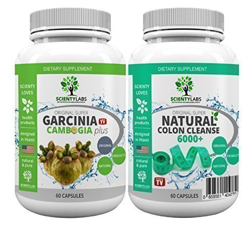 SUPERPACK! - Super Garcinia Cambogia + Detox colon cleanse 6000+. US Original von ScientyLabs mit purem! Garcinia Cambogia + aktuell stärkster SL colon cleanser