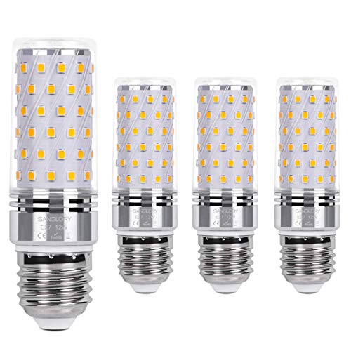 E27 Maiskolben Led Lampe 12W E27 Led Mais Birne Warmweiß 3000K 1350LM Entspricht Glühbirnen 100W Nicht Dimmbar Energiesparlampe Kleine Edison-Schraube Kerze Leuchtmittel E27 von SanGlory(4er-Pack)