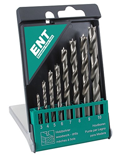 ENT Duradrill 8-tlg. HSS-G Holzbohrer-Set - 3-10mm - geschliffener HSS-Holzsprialbohrer
