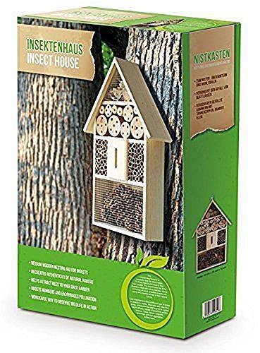 XXL 50 cm Insektenhotel Natur / Nistkasten Insektenhaus aus Holz für Bienen, Schmetterlinge, Käfer & andere Tiere
