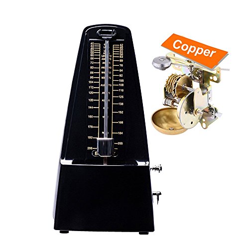 Rayzm Mechanisches Metronom mit hoher Präzision für alle Musikinstrumente (Klavier / Trommel / Violine / Gitarre / Bass & Blasinstrumente), Audible Click & Bell Ring, Traditionelle Pyramide
