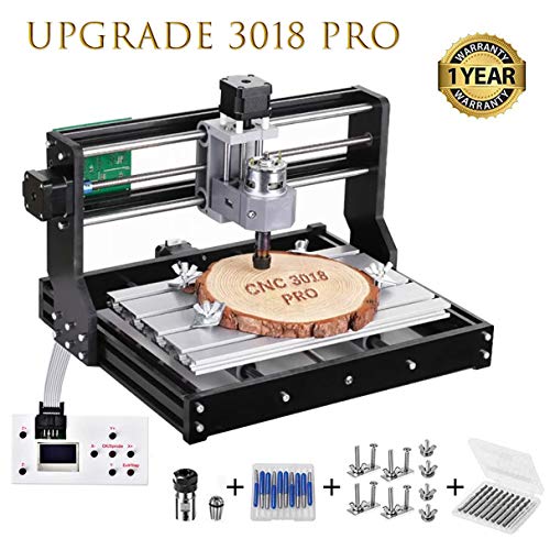 Vogvigo CNC Fräsmaschine,CNC 3018-PRO Router Kit,GRBL Control 3 Achsen Mini CNC Fräse Graviermaschine Mit Offline Controller, Kompatibles Lasermodul,Für Kunststoff Acryl PVC Holzschnitzerei
