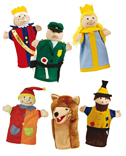 roba Kasperlefiguren aus Stoff, Handpuppenset 6-fach, Kinder Kasperpuppen für Puppentheater & Rollenspiel